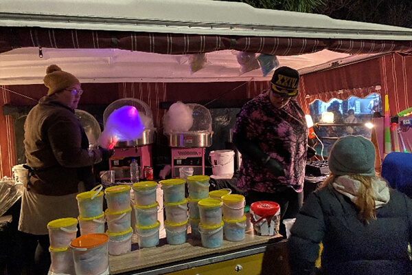 Candy floss stand popular stall amongst the crowds.