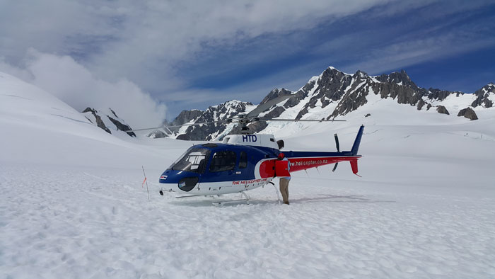 Helicopter pilot Fox Glacier
